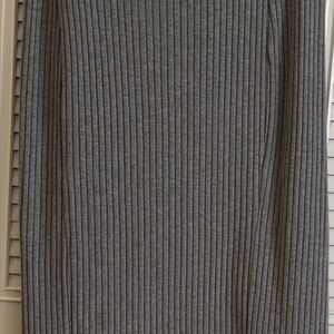 Time and Tru Gray Ribbed Midi Pencil Skirt